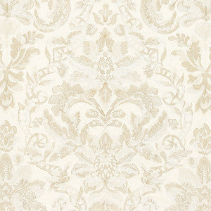Elizabeth Damask Embroidery/Alabaster Sc 000127086 by Scalamandre
 Fabric