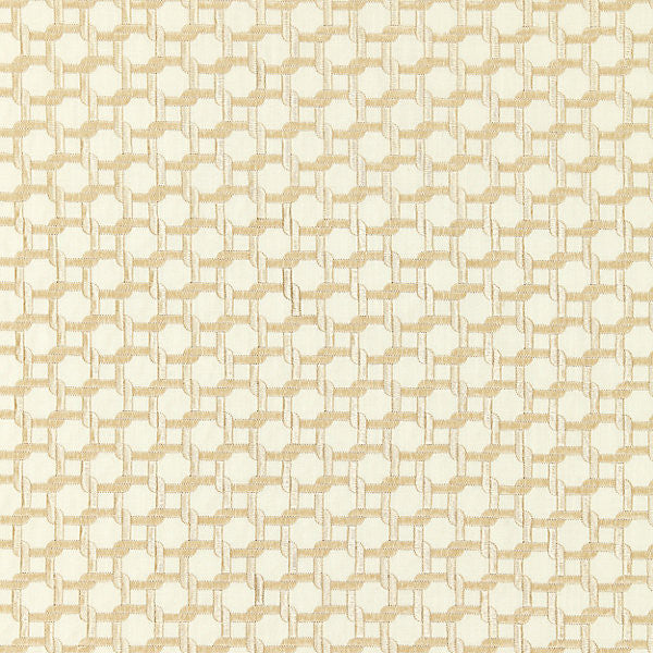Link Embroidery/Champagne 27140-001 by Scalamandre Fabric MODERN LUXURY STOCKED AT 36% POLYESTER;33% COTTON;31% VISCOSE INDIA LIGHT DUTY Horizontal: 2" and Vertical: 2" 51" - Fabric Carolina -