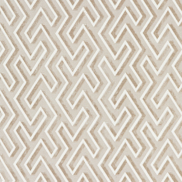 Maze Velvet Latte by Scalamandre
 Fabric Scalamandre
 Fabric Maze Velvet LatteFabric PACIFICA 68% COTTON 32% LINEN BELGIUM </p><p>Repeat: H: 10.75", V: 6.75" 54" - Fabric Carolina -
