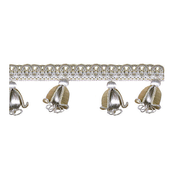 Tulip Braid Fringe/Cream, Taupe, Beige FX1350-001 by Scalamandre Trim Trim SCALAMANDRE WAREHOUSE 70% RAYON 30% WOOD CHINA LIGHT DUTY Horizontal: and Vertical: 2.5" 3" - Fabric Carolina -