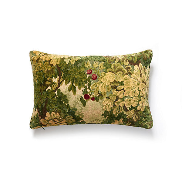 Marly Lumbar Pillow/Forest Greens by Scalamandre Pillow Scalamandre Pillow Marly Lumbar Pillow/Forest GreensPillow 72% LINEN 18% COTTON|10% VISCOSE USA </p><p>Repeat: H: , V: - Fabric Carolina -
