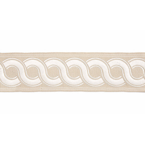 Guilloche Embroidered Tape/Linen T3283-001 by Scalamandre Trim Trim HAMPTONS TRIMMINGS STOCKED AT 37% ACRYLIC;32% POLYESTER;31% VISCOSE CHINA LIGHT DUTY Horizontal: and Vertical: 2.875" - Fabric Carolina -