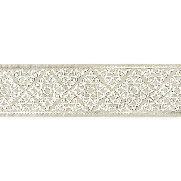 Ornamental Embroidered Tape/Linen T3320-001 by Scalamandre Trim Trim CHINOIS CHIC 51% COTTON 22% VISCOSE 27% POLYESTER INDIA LIGHT DUTY Horizontal: 6.25" and Vertical: 7.5" - Fabric Carolina -