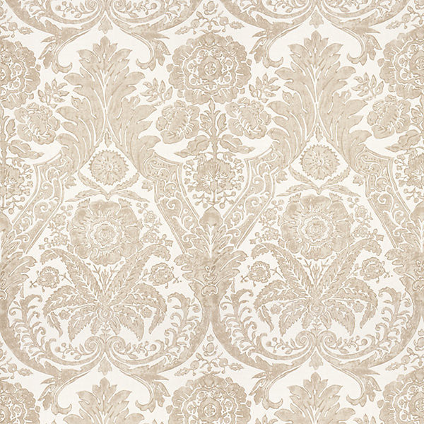 Luciana Damask Print/Sand WP88354-001 by Scalamandre Wallpaper UNITED KINGDOM Horizontal: 43.75" and Vertical: 27" 56" - Fabric Carolina -