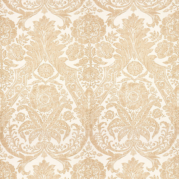 Luciana Damask Print/Sand WP88354-001 by Scalamandre Wallpaper UNITED KINGDOM Horizontal: 43.75" and Vertical: 27" 56" - Fabric Carolina -