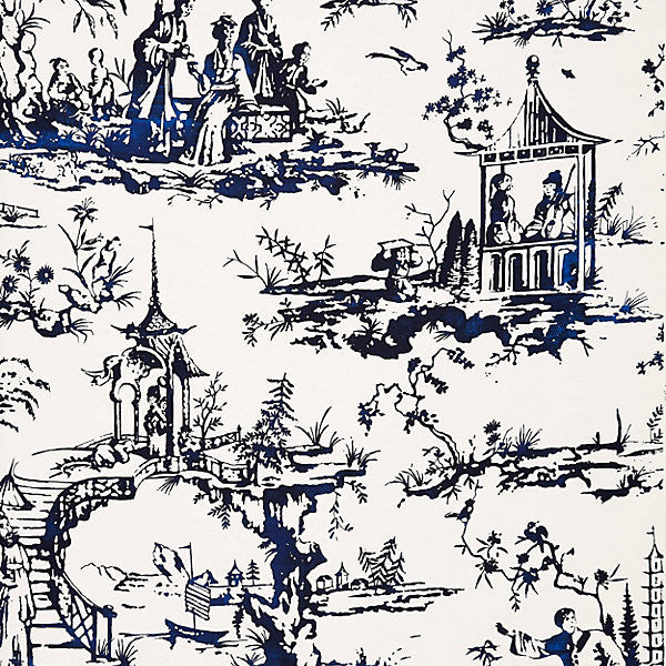 Summer Palace/Porcelain WP88357-001 by Scalamandre Wallpaper UNITED KINGDOM Horizontal: 66" and Vertical: 54" 54" - Fabric Carolina -