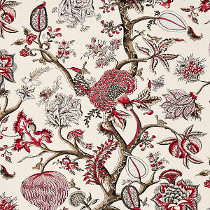 Pondicherry Linen Print Raspberry by Scalamandre
 Fabric