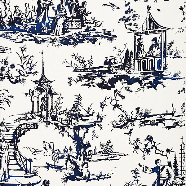 Summer Palace/Porcelain 16561-002 by Scalamandre Fabric FALL 2015 STOCKED AT 55% LINEN;45% COTTON ITALY LIGHT DUTY Horizontal: 66.125" and Vertical: 55" 56" - Fabric Carolina -