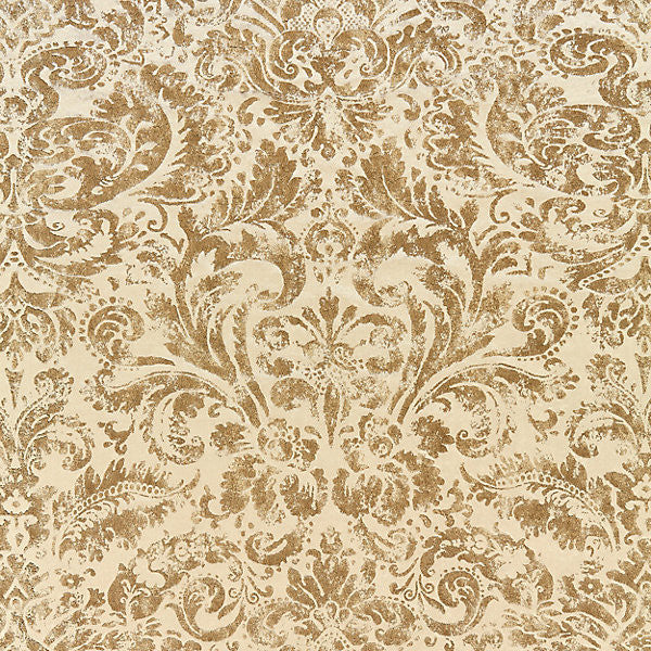 Palladio Velvet Damask/Burnished Gold 16592-002 by Scalamandre Fabric SCALAMANDRE WAREHOUSE 60% VISCOSE 40% COTTON ITALY HEAVY DUTY Horizontal: 31.5" and Vertical: 26.75" 54" - Fabric Carolina -