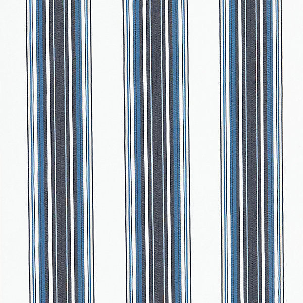 Cabana Stripe/Indigo 27063-002 by Scalamandre Fabric ENDLESS SUMMER STOCKED AT 100% POLYOLEFIN USA LIGHT DUTY Horizontal: and Vertical: 12.25" 54" - Fabric Carolina -