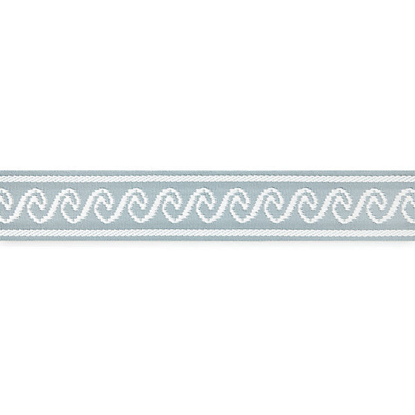 Wave Tape/Sky T3313-002 by Scalamandre Trim Trim ISOLA INDOOR / OUTDOOR 100% POLYOLEFIN UNITED KINGDOM HEAVY DUTY Horizontal: 1.125" and Vertical: 2.375" - Fabric Carolina -