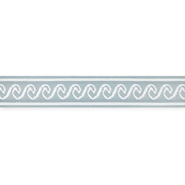 Wave Tape/Sky T3313-002 by Scalamandre Trim Trim STOCKED AT 100% POLYOLEFIN UNITED KINGDOM HEAVY DUTY Horizontal: 1.125" and Vertical: 2.375" - Fabric Carolina -