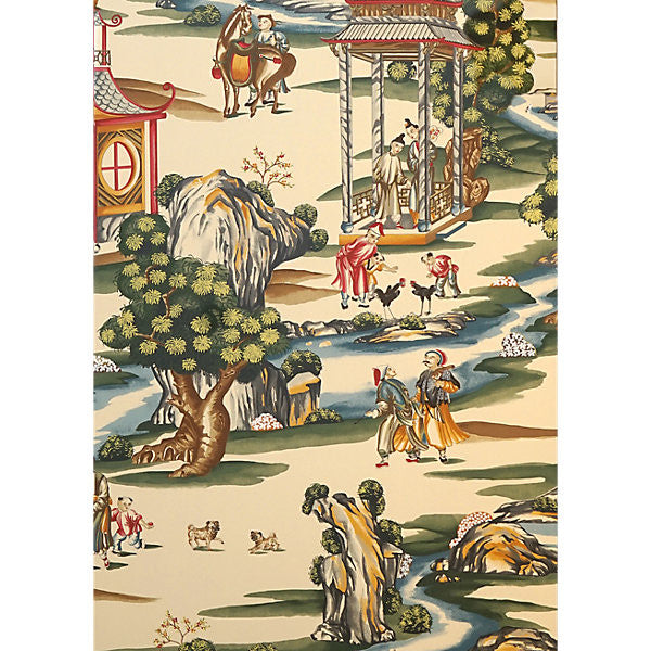 Shanghai/Multi On Tea Stain by Scalamandre Wallpaper Scalamandre Wallpaper Shanghai/Multi On Tea StainWallpaper USA </p><p>Repeat: H: 39", V: 25.5" 25.5" - Fabric Carolina -