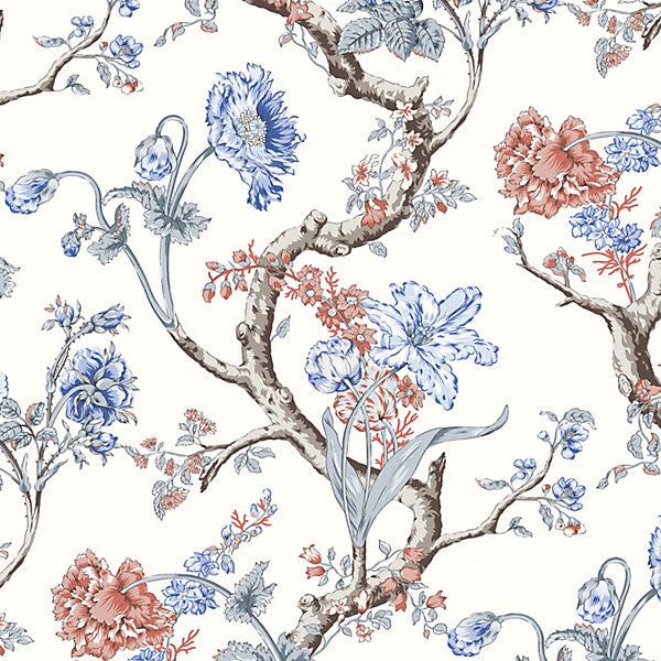 Andrew Jackson Floral/Riviera WP88432-002 by Scalamandre Wallpaper UNITED KINGDOM Horizontal: 36" and Vertical: 18" 54" - Fabric Carolina -