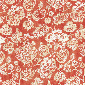 Calais Linen Print/Coral by Scalamandre Fabric