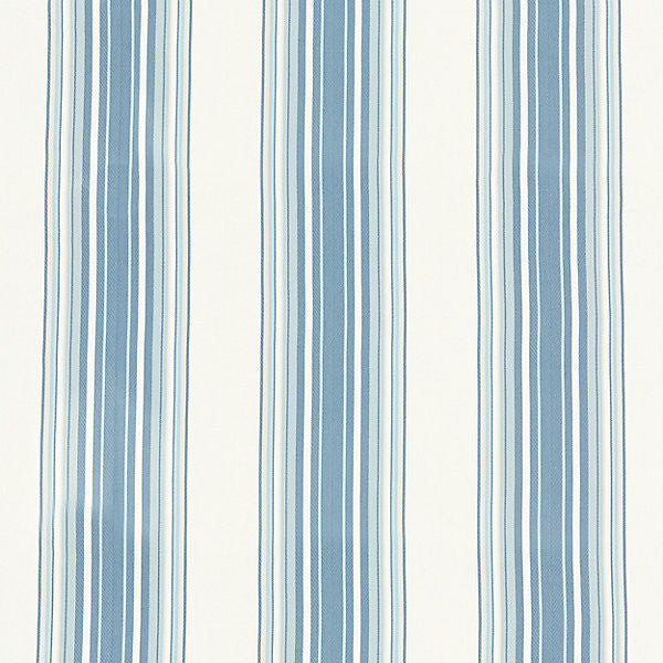 Cabana Stripe/Sky 27063-003 by Scalamandre Fabric ENDLESS SUMMER INDOOR / OUTDOOR 100% POLYOLEFIN USA LIGHT DUTY Horizontal: and Vertical: 12.25" 54" - Fabric Carolina -