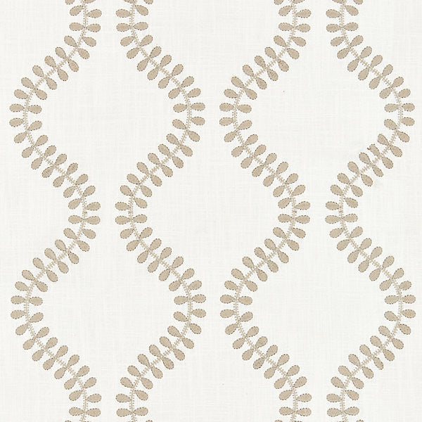 Foglia Embroidery/French Grey 27127-003 by Scalamandre Fabric BOTANICA 77% COTTON 23% SPUN POLYESTER INDIA LIGHT DUTY Horizontal: 7.625" and Vertical: 8.25" 50" - Fabric Carolina -