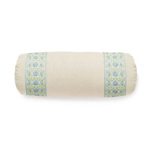Toscana/Hansel Tape Bolster/Rich Cream / Summer Breeze Sc 0003Btoscpill by The House of Scalamandre
 Pillow