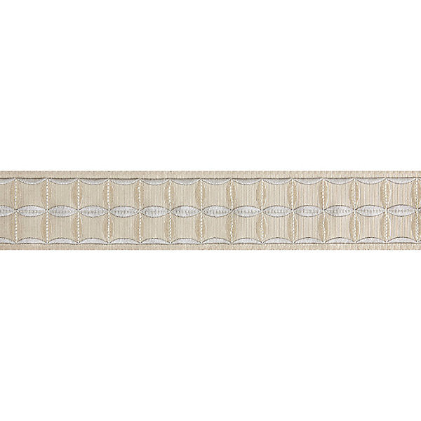 Fiori Embroidered Tape/Flax T3288-003 by Scalamandre Trim Trim SCALAMANDRE WAREHOUSE 66% COTTON 34% VISCOSE INDIA LIGHT DUTY Horizontal: 2.125" and Vertical: 2.875" - Fabric Carolina -