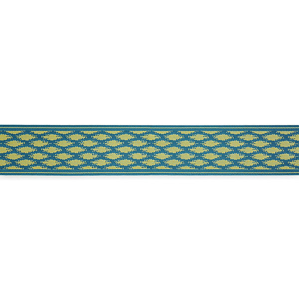 Patara Ikat Tape/Turquoise T3307-003 by Scalamandre Trim Trim STOCKED AT 100% POLYOLEFIN UNITED KINGDOM HEAVY DUTY Horizontal: 1.5" and Vertical: 2.5" - Fabric Carolina -