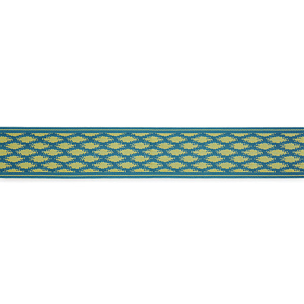 Patara Ikat Tape/Turquoise T3307-003 by Scalamandre Trim Trim ISOLA INDOOR / OUTDOOR 100% POLYOLEFIN UNITED KINGDOM HEAVY DUTY Horizontal: 1.5" and Vertical: 2.5" - Fabric Carolina -