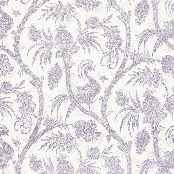 Balinese Peacock/Lavender WP88355-003 by Scalamandre Wallpaper USA Horizontal: 20" and Vertical: 27.5" 27.5" - Fabric Carolina -
