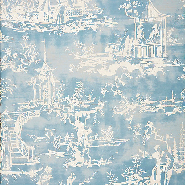 Summer Palace/Sky by Scalamandre Wallpaper Scalamandre Wallpaper Summer Palace/SkyWallpaper UNITED KINGDOM </p><p>Repeat: H: 66", V: 54" 54" - Fabric Carolina -