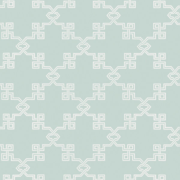 Suzhou Lattice/Aquamarine WP88373-003 by Scalamandre Wallpaper USA Horizontal: 9.125" and Vertical: 27.5" - Fabric Carolina -