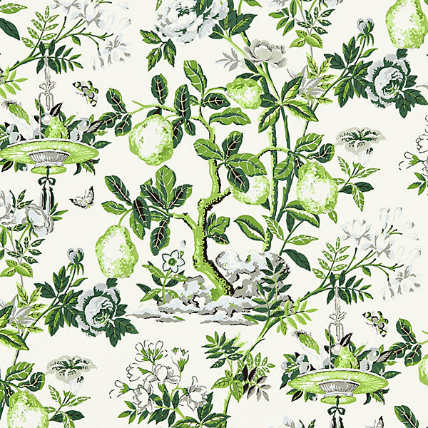 Shantung Garden/Verdance by Scalamandre Wallpaper Scalamandre Wallpaper Shantung Garden/VerdanceWallpaper UNITED KINGDOM </p><p>Repeat: H: 41", V: 26" 54" - Fabric Carolina -