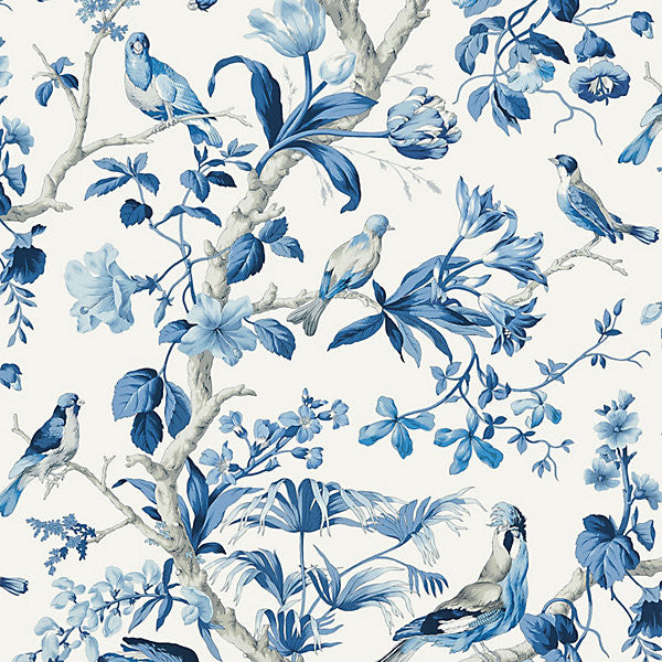 Belize/Porcelain WP88381-003 by Scalamandre Wallpaper SCALAMANDRE WAREHOUSE UNITED KINGDOM Horizontal: 30" and Vertical: 26.75" 54" - Fabric Carolina -