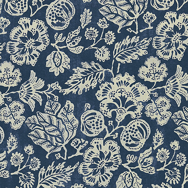 Calais Linen Print/Indigo 16607-004 by Scalamandre Fabric SCALAMANDRE WAREHOUSE 100% LINEN ITALY LIGHT DUTY Horizontal: 31" and Vertical: 17.875" 53.5" - Fabric Carolina -