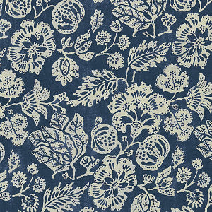 Calais Linen Print/Indigo by Scalamandre Fabric