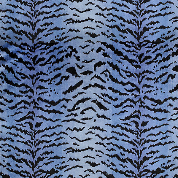 Tigre/Blues & Black 26167Mma-004 by Scalamandre Fabric STOCKED AT 69% VISCOSE, 18% POLYESTER, 13% COTTON USA MEDIUM DUTY Horizontal: 30.5" and Vertical: 24.75" 48.5" - Fabric Carolina -