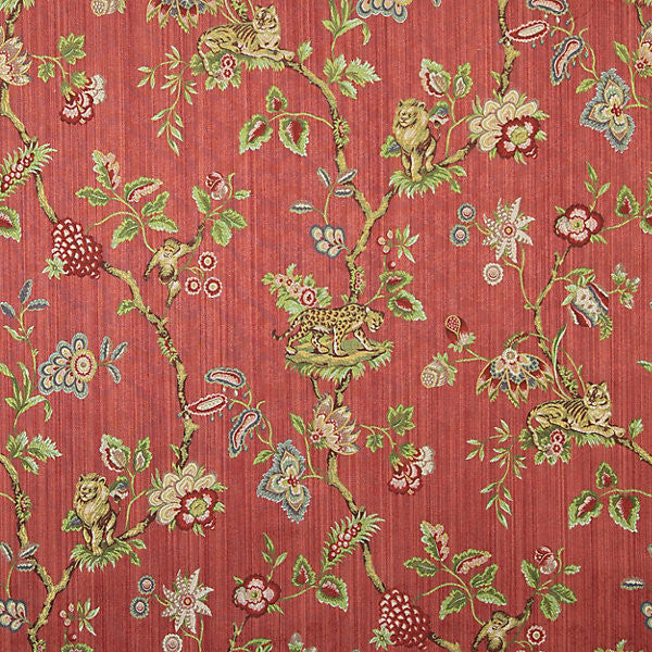 Fleur Des Indes/Multi On Coral 26847-004 by Scalamandre Fabric SCALAMANDRE WAREHOUSE 52% COTTON 48% VISCOSE ITALY MEDIUM DUTY Horizontal: 32.25" and Vertical: 27.625" 54.75" - Fabric Carolina -