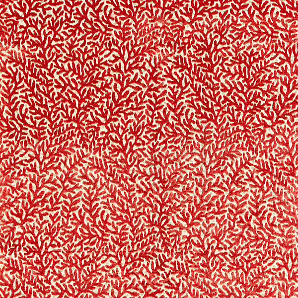 Corallina Velvet/Carnelian 27077-004 by Scalamandre Fabric JARDIN 41% VISCOSE 34% COTTON 25% POLYESTER INDIA HEAVY DUTY Horizontal: 9.125" and Vertical: 13.375" 55" - Fabric Carolina -