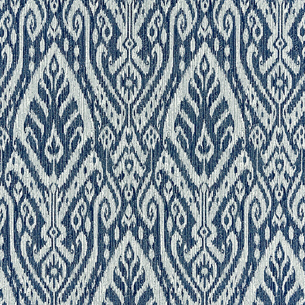 Borneo Ikat/Indigo 27196-004 by Scalamandre Fabric ISOLA INDOOR / OUTDOOR 100% SOLUTION DYED ACRYLIC MEXICO LIGHT DUTY Horizontal: 31.5" and Vertical: 13.25" 54" - Fabric Carolina -