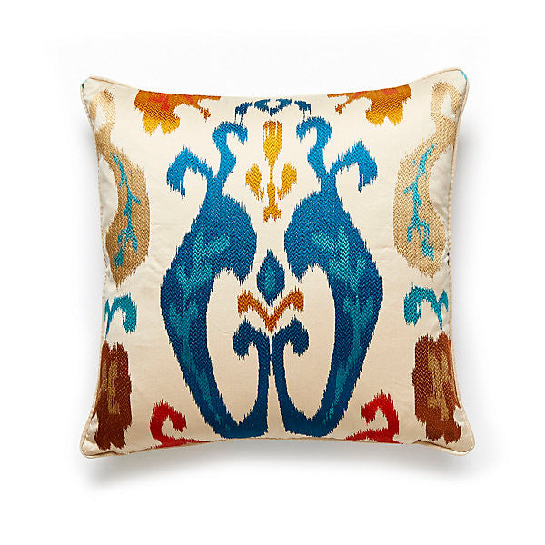 Mandalay Ikat Embrdery Spice Market by Scalamandre
 Pillow Scalamandre
 Pillow Mandalay Ikat Embrdery Spice MarketPillow 53% COTTON 37% VISCOSE 10% SPUN POLYESTER USA </p><p>Repeat: H: , V: - Fabric Carolina -