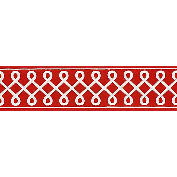 Soutache Embroidered Tape/Coral T3281-004 by Scalamandre Trim Trim ORIANA 85% COTTON 15% RAYON INDIA LIGHT DUTY Horizontal: 1.625" and Vertical: 4.5" - Fabric Carolina -
