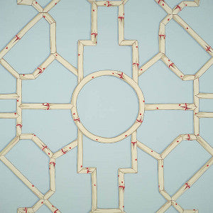 Baldwin Bamboo/Cream & Red On Aqua Sc 0004Wp81630 by Scalamandre
 Wallpaper