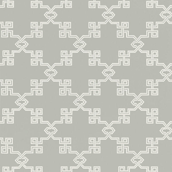Suzhou Lattice/French Grey WP88373-004 by Scalamandre Wallpaper USA Horizontal: 9.125" and Vertical: 27.5" - Fabric Carolina -