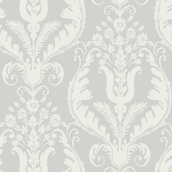 Primavera/French Grey WP88376-004 by Scalamandre Wallpaper USA Horizontal: 25.375" and Vertical: 27.5" - Fabric Carolina -
