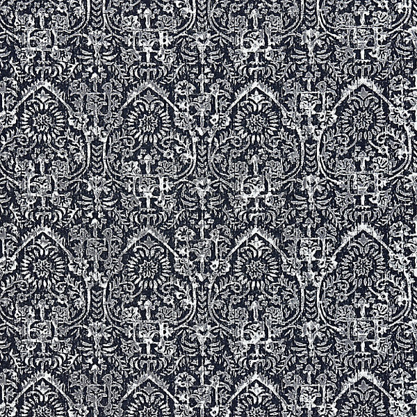 Sarong/Navy 27058-005 by Scalamandre Fabric ENDLESS SUMMER INDOOR / OUTDOOR 100% SOLUTION DYED ACRYLIC MEXICO MEDIUM DUTY Horizontal: 9.375" and Vertical: 6.875" 54" - Fabric Carolina -