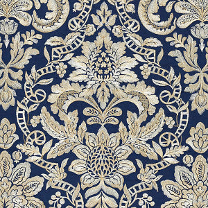 Elizabeth Damask Embroidery Indigo by Scalamandre
 Fabric