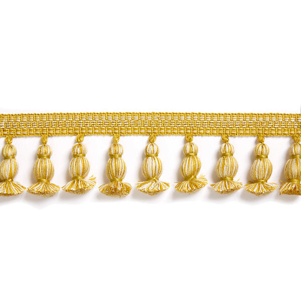 Halsey Onion Fringe/Brass FT1499-005 by Scalamandre Trim Trim HAMPTONS TRIMMINGS 57% ACRYLIC 38% VISCOSE 5% POLYESTER CHINA LIGHT DUTY Horizontal: and Vertical: 3" - Fabric Carolina -
