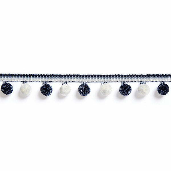 Osborne Pom Pom Fringe/Indigo Fx1500-005 by Scalamandre Trim Trim HAMPTONS TRIMMINGS STOCKED AT 95% ACRYLIC;5% POLYESTER CHINA LIGHT DUTY Horizontal: and Vertical: 1.375" - Fabric Carolina -