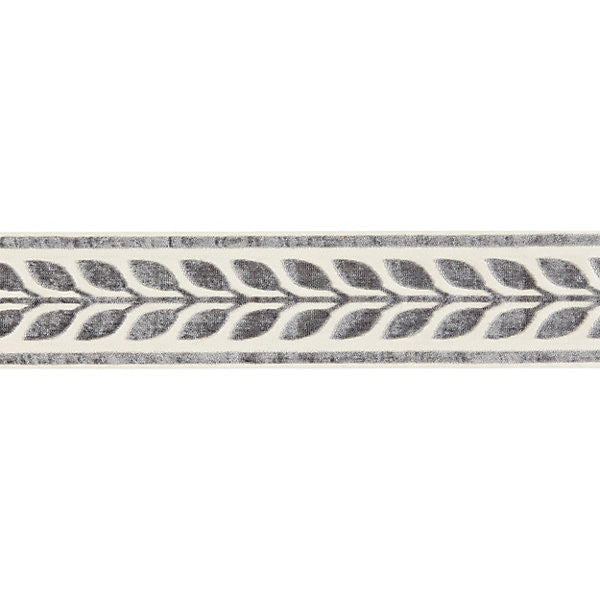 Vigne Velvet Tape/Smoke T3278-005 by Scalamandre Trim Trim SCALAMANDRE WAREHOUSE 50% VISCOSE 50% COTTON INDIA LIGHT DUTY Horizontal: 1.5" and Vertical: 4.125" - Fabric Carolina -