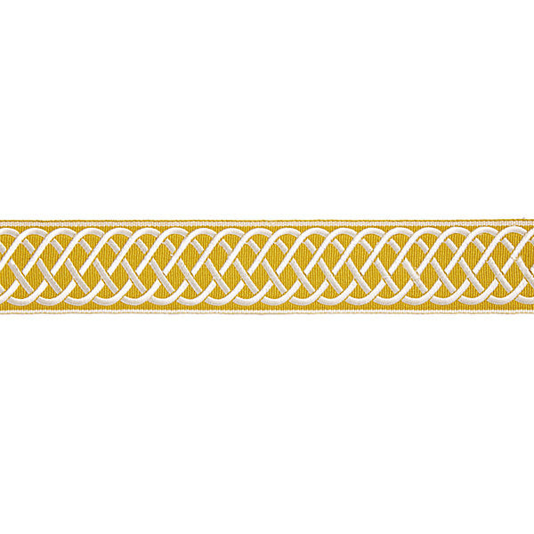 Helix Embroidered Tape/Brass T3284-005 by Scalamandre Trim Trim HAMPTONS TRIMMINGS 77% VISCOSE 23% RAYON CHINA LIGHT DUTY Horizontal: and Vertical: 2" - Fabric Carolina -