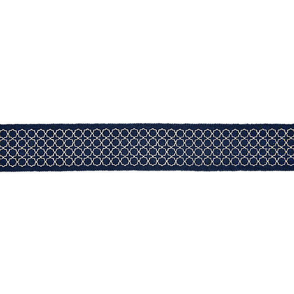 Seville Embroidered Tape/Indigo T3289-005 by Scalamandre Trim Trim MERCHANTE 91% LINEN 9% RAYON INDIA LIGHT DUTY Horizontal: .5" and Vertical: 2.5" - Fabric Carolina -