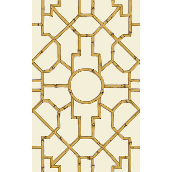 Baldwin Bamboo/Rattan & Brown On Off White WP81630-005 by Scalamandre Wallpaper SCALAMANDRE WAREHOUSE USA Horizontal: 55.5" and Vertical: 27" 27" - Fabric Carolina -