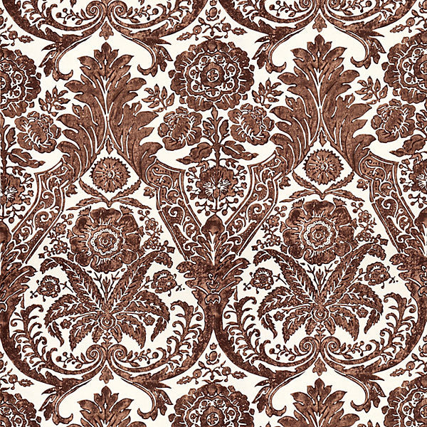 Luciana Damask Print/Espresso WP88354-005 by Scalamandre Wallpaper UNITED KINGDOM Horizontal: 43.75" and Vertical: 27" 56" - Fabric Carolina -